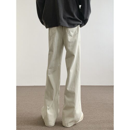 Rice White Men's 2026 Men's Pants Wide Leg Pants Men's Loose
