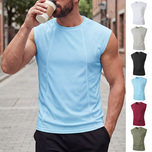 Vest Outdoor Daily Leisure Breathable Mesh Stitching Solid l