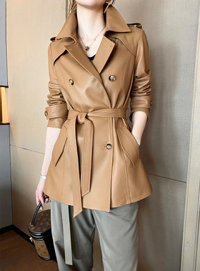 Direct 2026 Haining Leather Women's Fashion Waist Long tton
