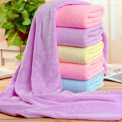 Microfiber Embossed Bath Towel 70*140 Towel Absorbent Soft G
