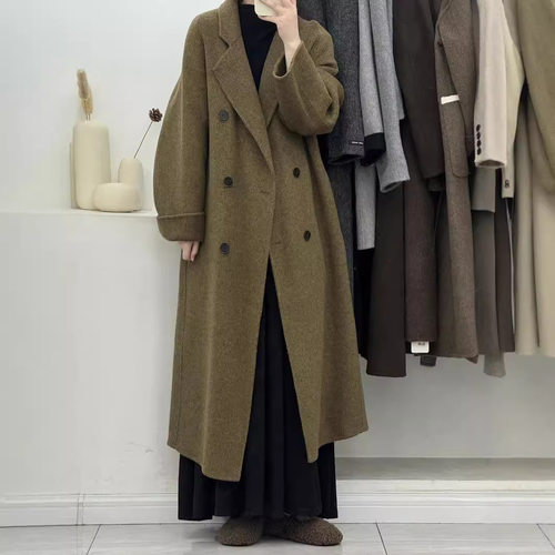 Twill Double-sided Wool at For Women With Light llar, Thicke
