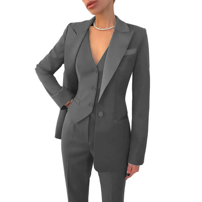 Fashionable Women's Casual Business Professional Suit With H