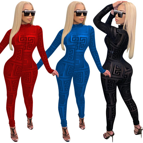 D9459 Hot Selling Women's Clothing Sexy Pattern Printed Tran