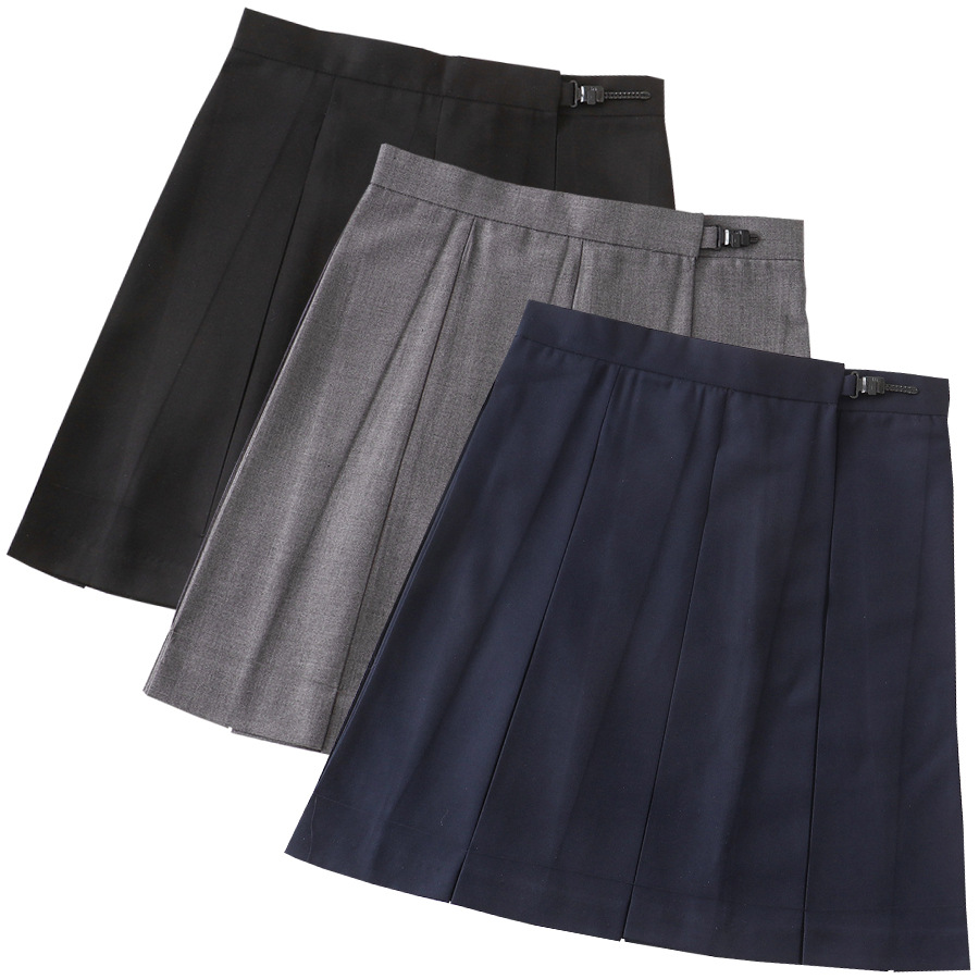 Jk Uniform Eight-box Pleated Skirt College Style Gray Black