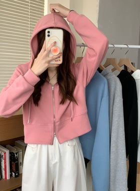 Korean Style Dongdaemun Age-reducing Zipper Hooded Women's S