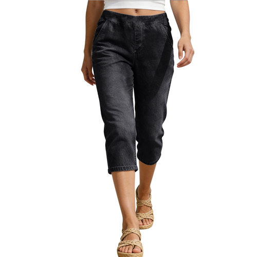 2026 Best Selling Ladies Denim Cropped Pants, Micro-elastic