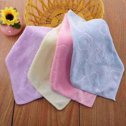 Microfiber Embossed Square Towel Absorbent Small Towel Carto