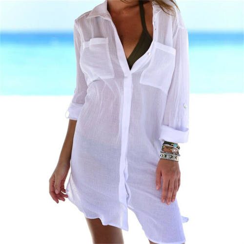 Hot 2023 Cotton Tunics for Beach Women Swimsuit ver-ups Woma