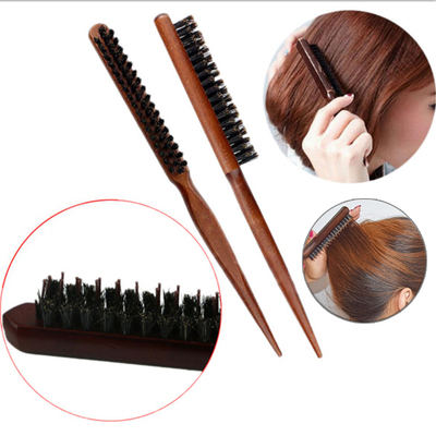 Salon Teasing Back Hair DIY Brushes Boar Bristle Wood Slim L