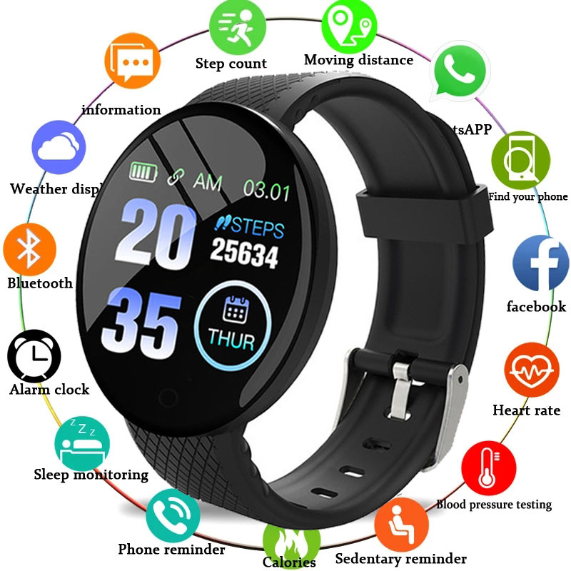 D18 Smart Watch Men Blood Pressure Waterproof Smartwatch Wom-封面