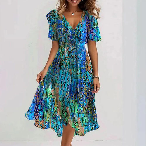 2026 E-commerce Loose Casual Shuya V-neck Floral Printing