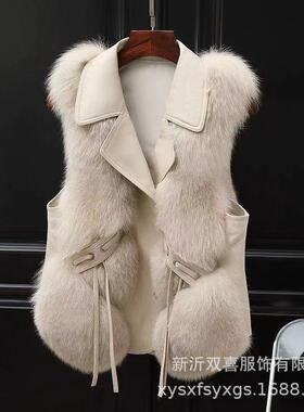 Haining Warm Casual Spliced Women's Imitation Fox Fur Vest