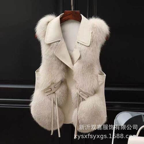 Haining Warm Casual Spliced Women's Imitation Fox Fur Vest