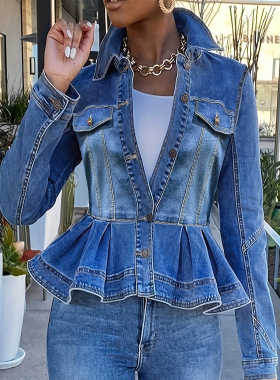 2026 Temperament Versatile Slim Denim Jacket Women's Design