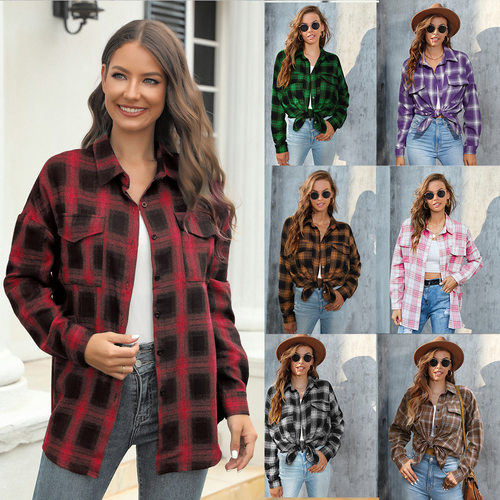 Women's Plaid Button Unicolor Uniform Jacket 2026 Pack