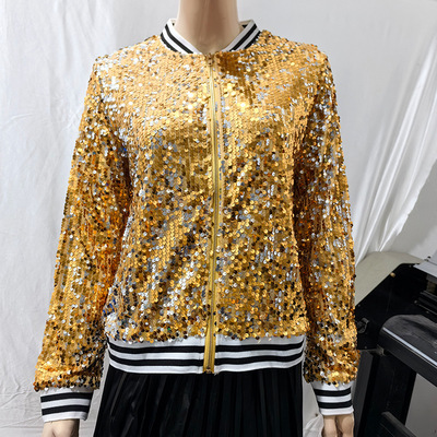 Women's clothing top Amazon fashion gold sequin personalized