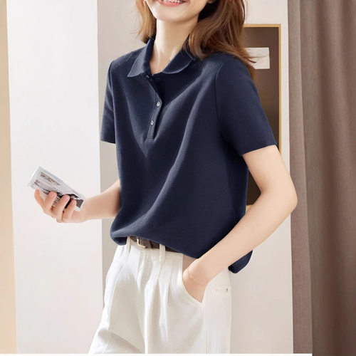 Short-sleeved llar Women's 2026 Korean Style Loose And Versa