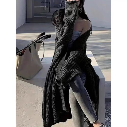Thickened Knee-length Jacket For Women, Loose And Versatile