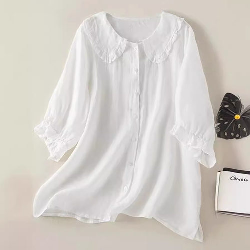 Station Hot Selling Loose Mid-sleeve Shirt Women's llar