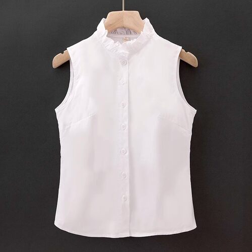 tton Sleeveless Women's Ear-shaped Stand-up llar Fake llar W