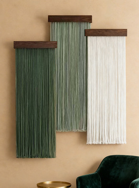 Solid lor Wood Board Tassel Tapestry Home Homestay Wall Deco