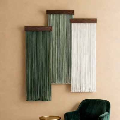 Solid lor Wood Board Tassel Tapestry Home Homestay Wall Deco