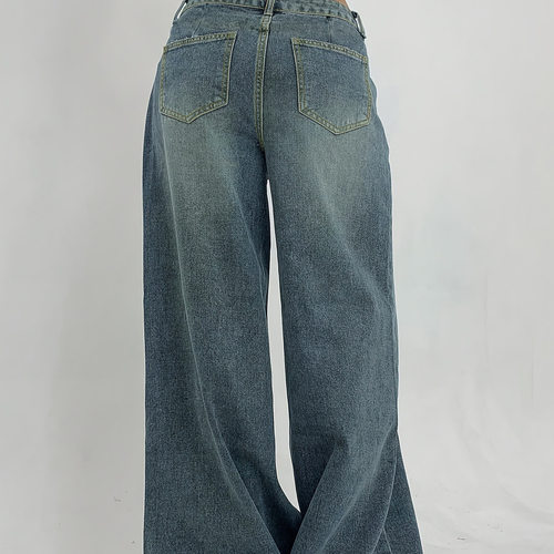 Wide-leg, Extra-long, Floor-length Women’s Ripped Loose-fit