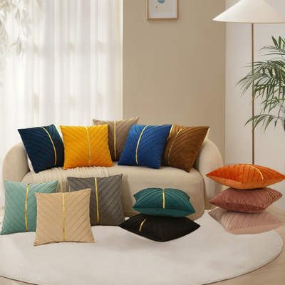 Home Flannel  Case Simple Solid lor Sofa Stitching  Office C