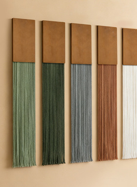 Wood Board Tassel Wall Decoration tton Rope Hand-woven Tapes