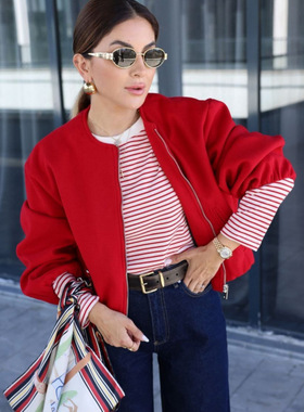2026 Fashionable Versatile Soft Bomber Jacket For Women