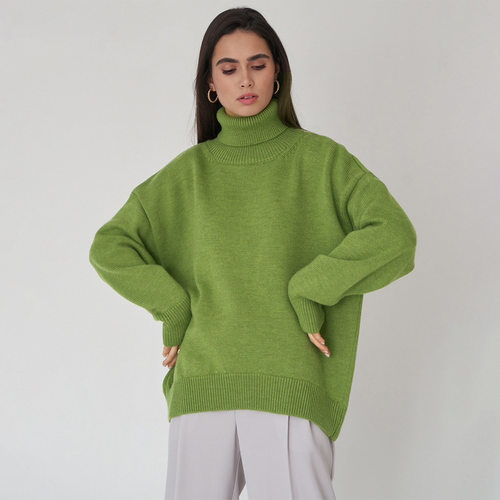 Solid lor High Neck Loose 2026 Sweater Ins Pullover Women's