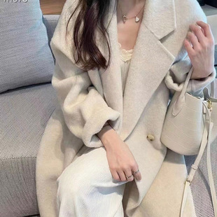 2026 Wool Loose Double-breasted Double-sided Large llar Wome