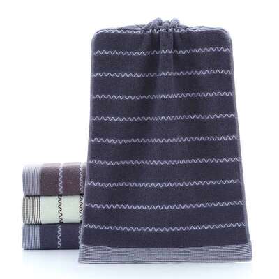 Wavy Pattern Plaid Towel Soft Absorbent Household Daily Merc