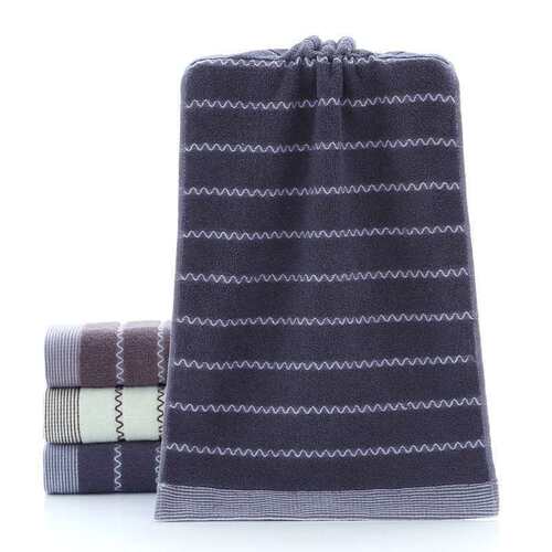 Wavy Pattern Plaid Towel Soft Absorbent Household Daily Merc