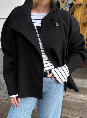 2026 Women's Women's Jacket Elegant Stand llar Buttoned Shor