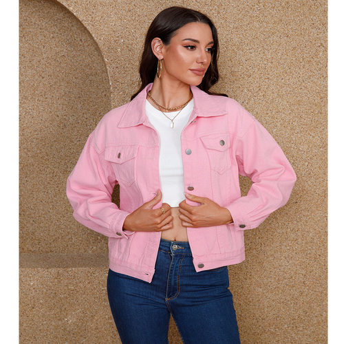 lorful Large Size Denim Jacket For Women Short Korean Style