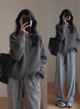 High Lapel 100 Cardigan Double Zipper Outer Cardigan For Wom