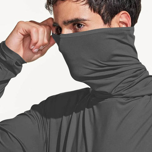 Anti-ultraviolet Ice Silk Fishing Clothes Hooded Men's T-shi