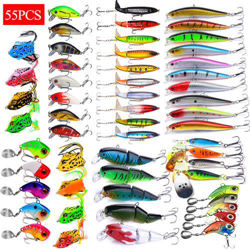 Fishing Lure Tackle Kit Set Hard Bait Artificial Rotating Fl