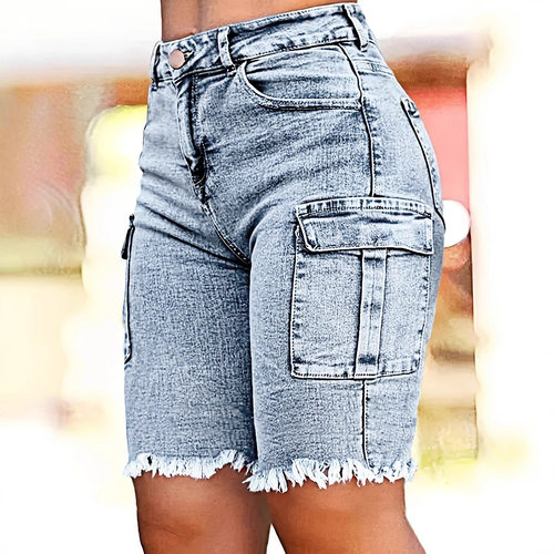 Spot Sretch Washable High Elastic High Waist Side Pockets