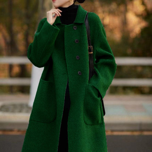 Women's Mid-length Wool at 2026 Loose Double-sided Fleece