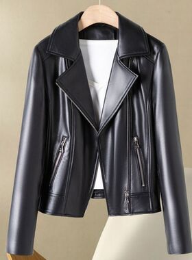 Women's Short 2026 Haining Leather Jacket Korean Style Casua