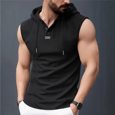 Shein Men's Vest Hooded Casual Sleeveless T-shirt