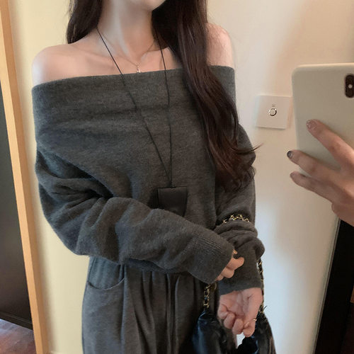 French Lazy Style One-shoulder Loose Knitted Women's 2026 Th