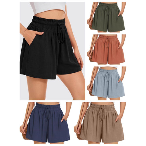 2026 High-waisted Loose-fit Casual Solid-color Fashionable S