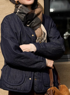 Reversible 95 Goose Down Jacket, Rhombus High-end Denim Wome