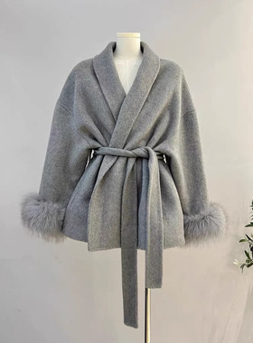 2026 Fox Fur Double-sided Wool at Women's Short at Feminine