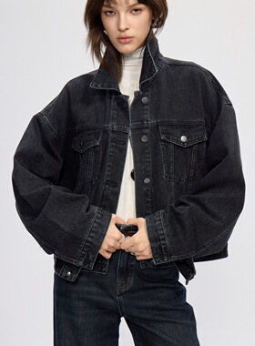 [high Quality] Smoke Gray Retro Loose Short Jacket Women's 2