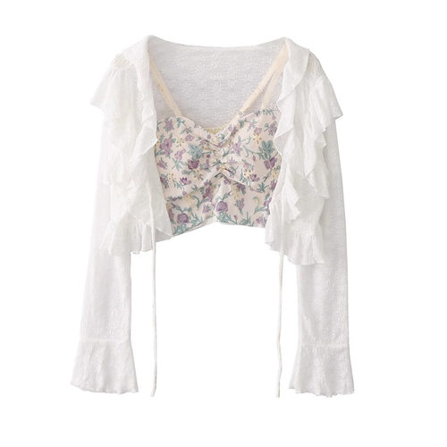 Sun Protection Cardigan Thin Outer Blouse For Women With Lac