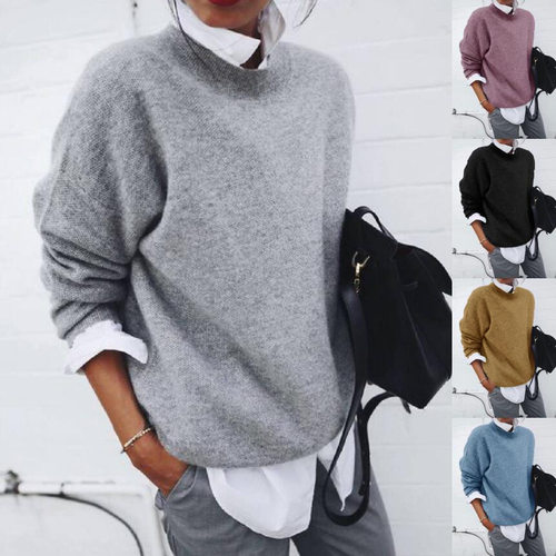 2026 Station Pullover Long Women's Solid lor Knitted Cashmer